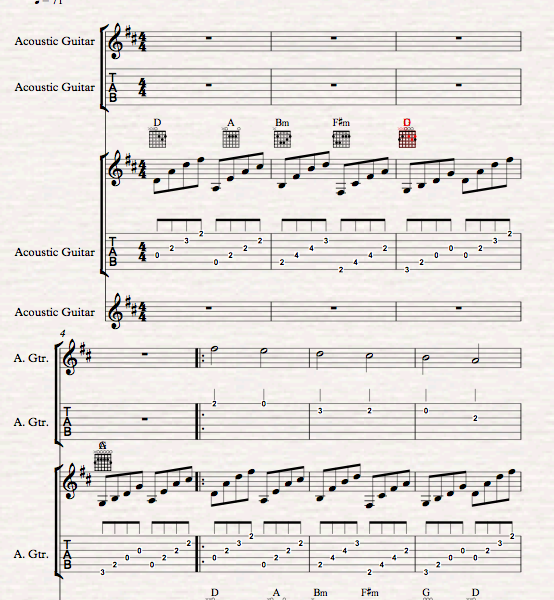 guitar ensemble sheet music canon in D